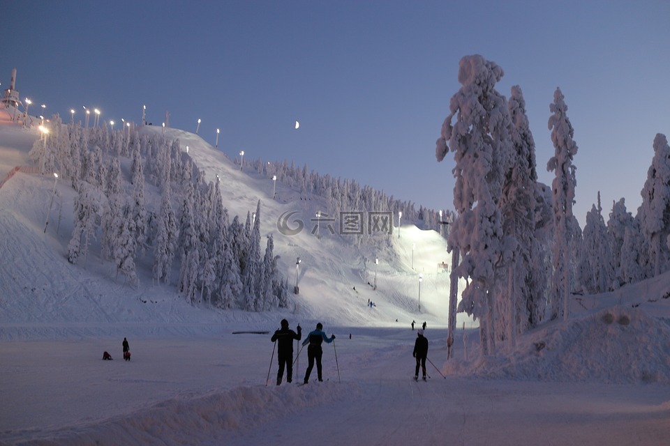 滑雪场,斜坡,冬天