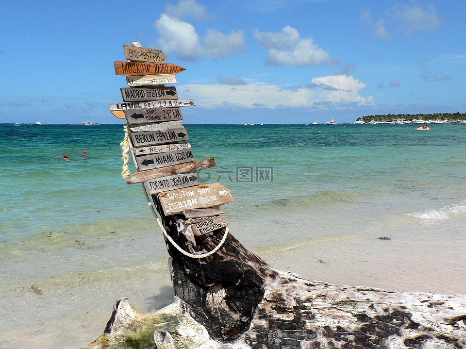多明尼加共和国,蓬塔卡纳,美丽的海滩