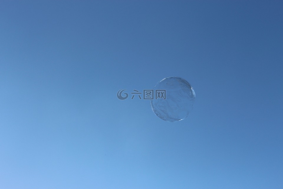 泡沫,蓝色的天空,天空