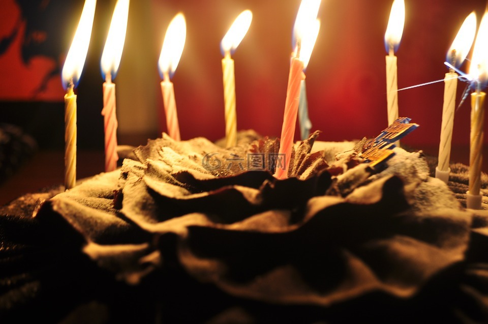 生日,蜡烛,蛋糕