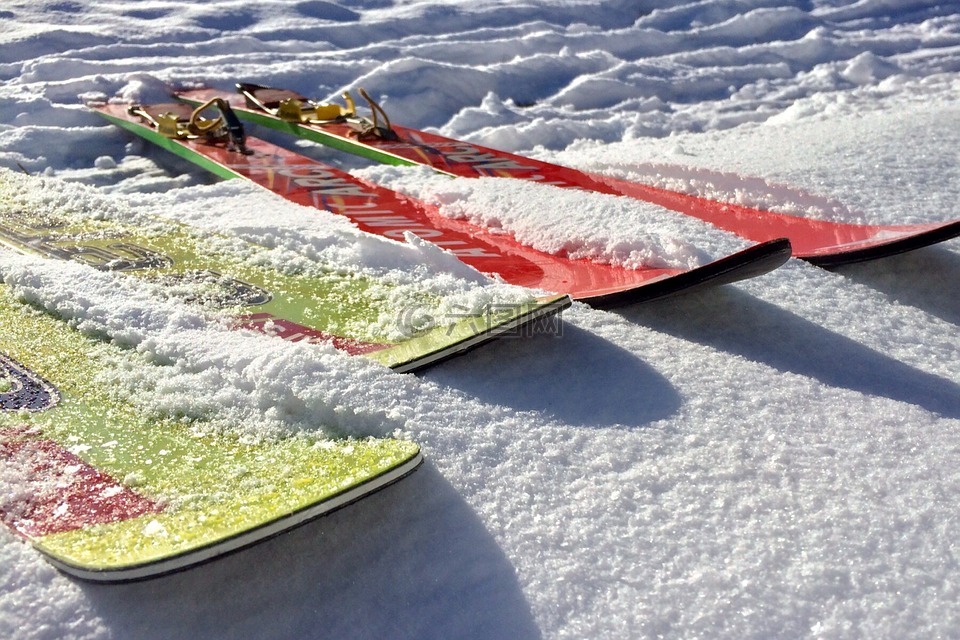 滑雪板,跳台滑雪,冬天