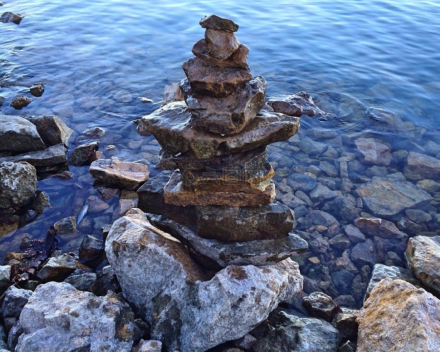 石头堆砌而成,岩,平衡