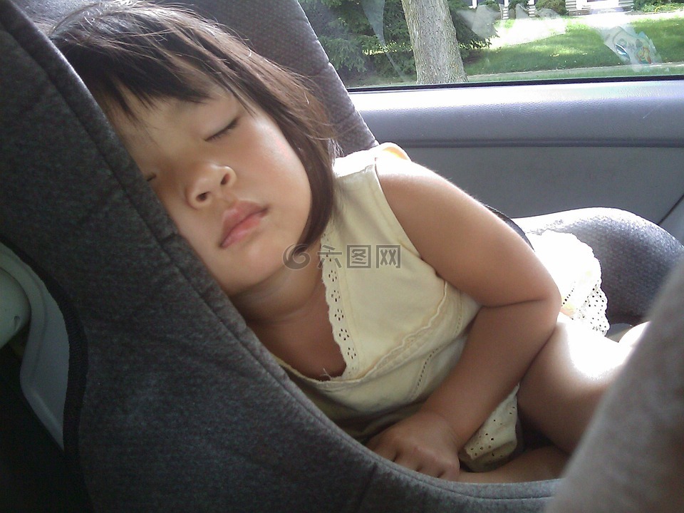 儿童,睡眠,汽车安全座椅