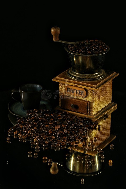 咖啡,杯,磨石