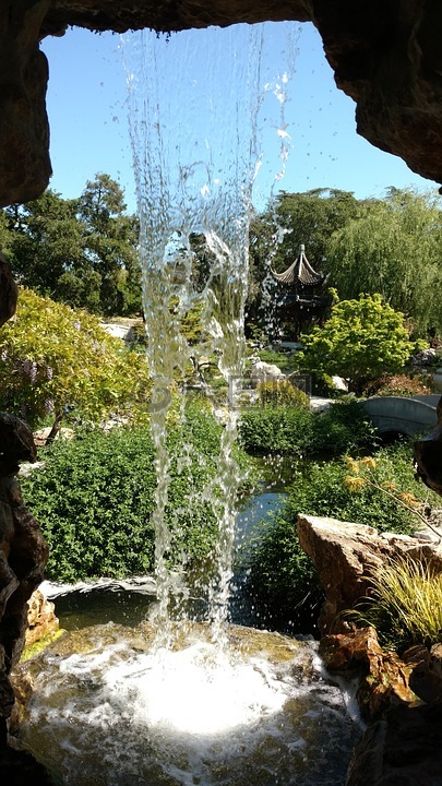 亨廷顿的花园,大瀑布,禅宗