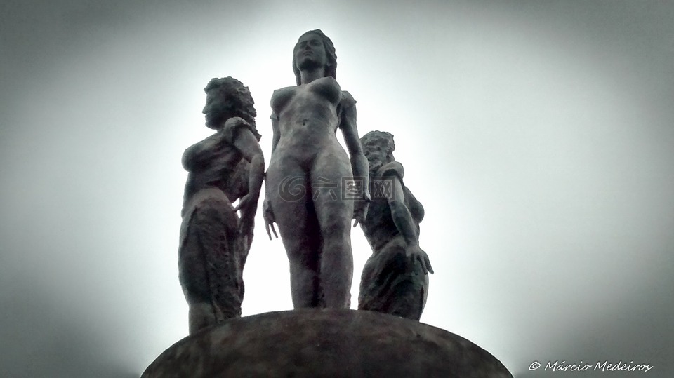 雕像,妇女,多斯桑托斯