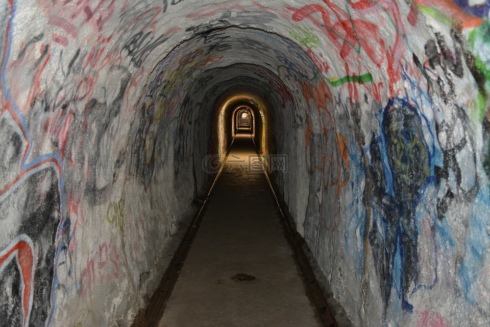 隧道,涂鸦,地道