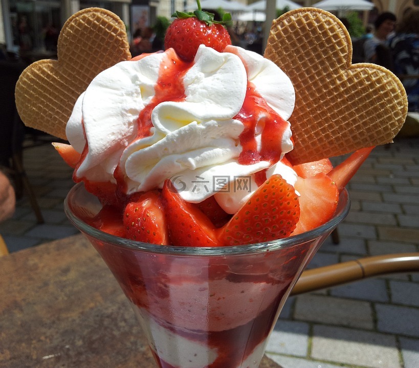 冰,冰淇凌艾迪科逊,草莓