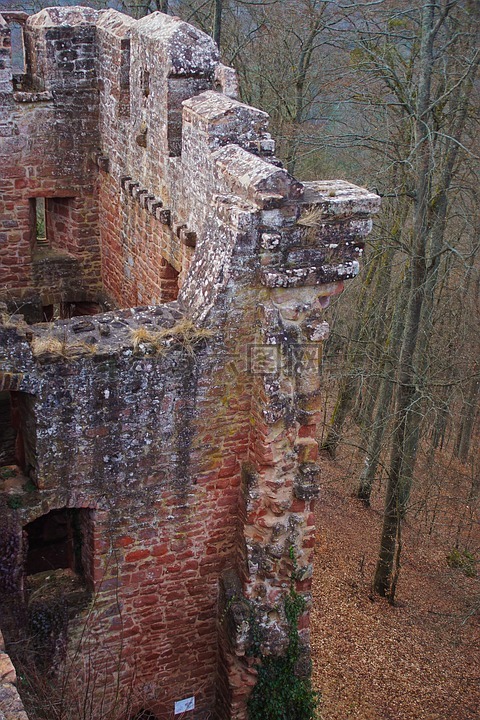 废墟,城堡,设防