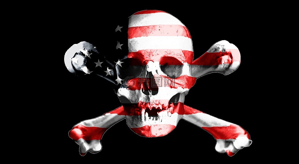 海盗旗,头骨,大腿骨图形