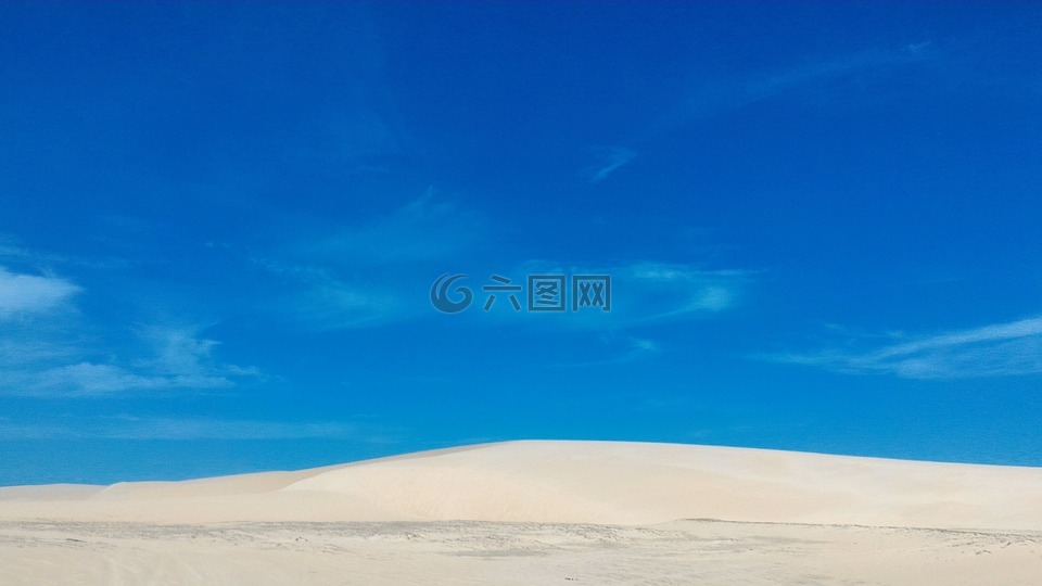 碧落,沙,蓝色的天空