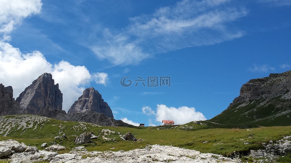 lavaredo,白云岩,山