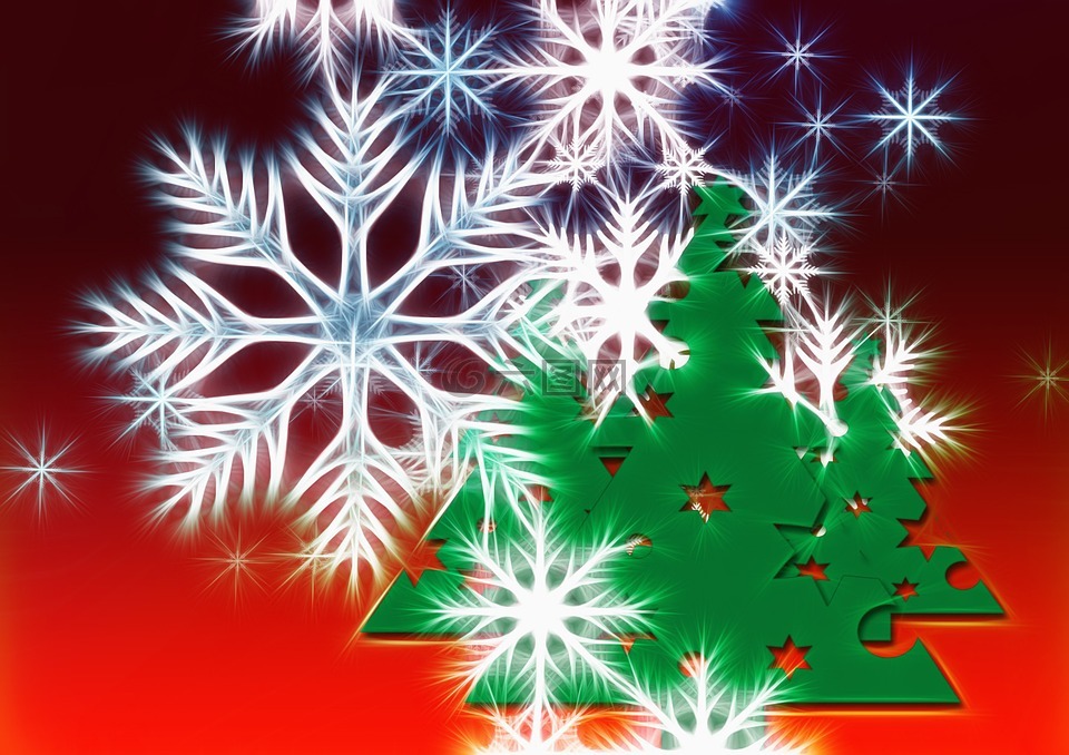 圣诞节,树木,剪影