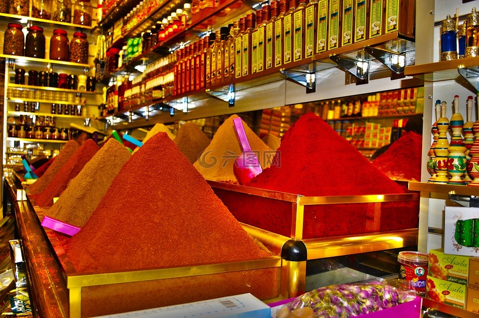 摩洛哥,香料,集市