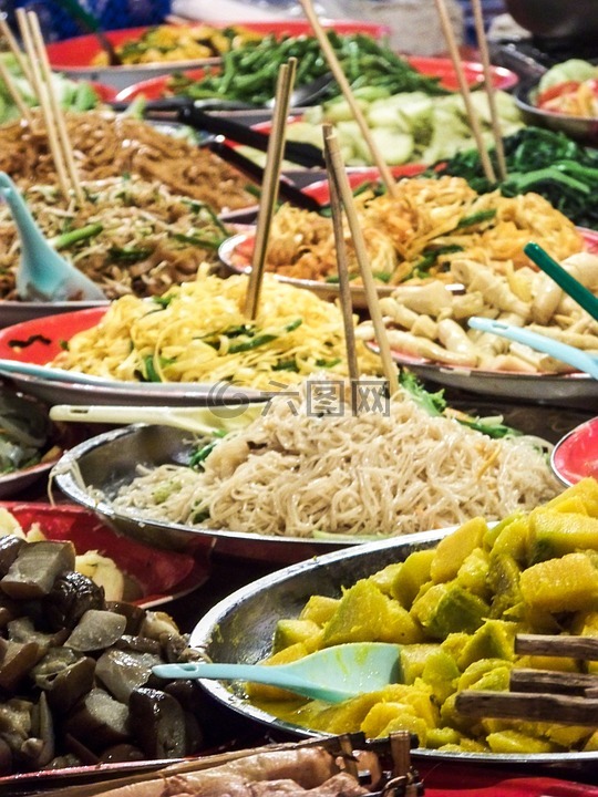 食品,市场,老挝