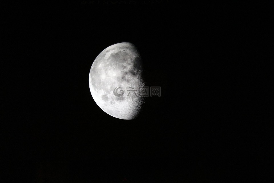 月亮,一半,月光