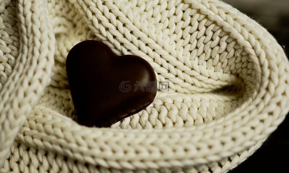 心脏,心形巧克力,羊毛