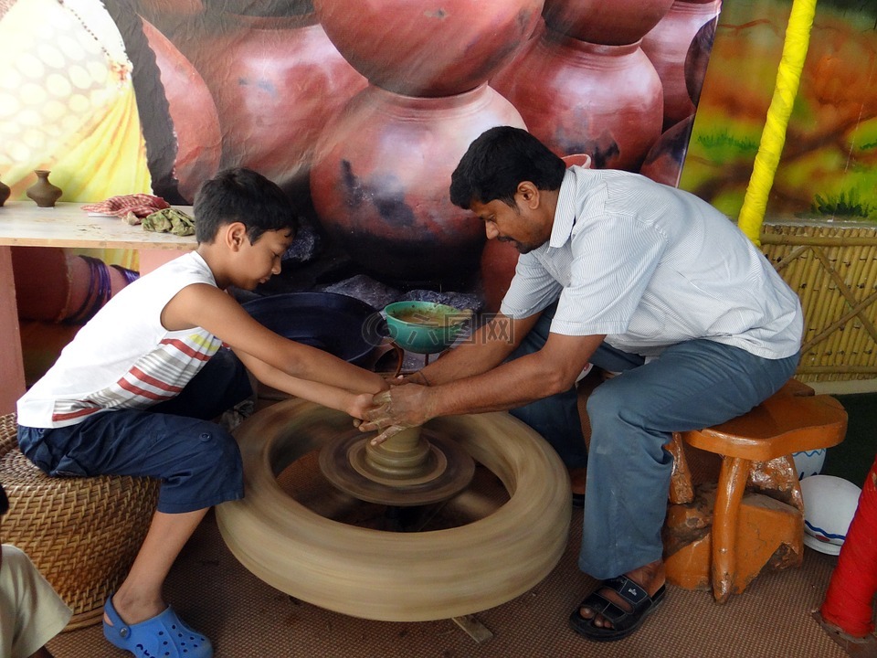 potmaking,陶器,粘土