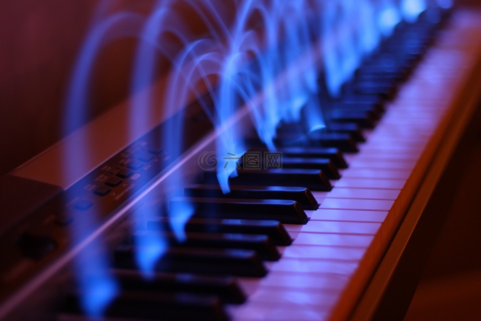钢琴,音乐,光效果