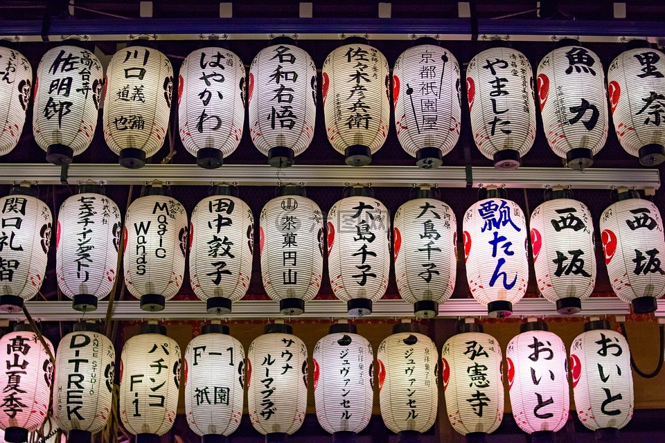 日式灯笼,灯,京都