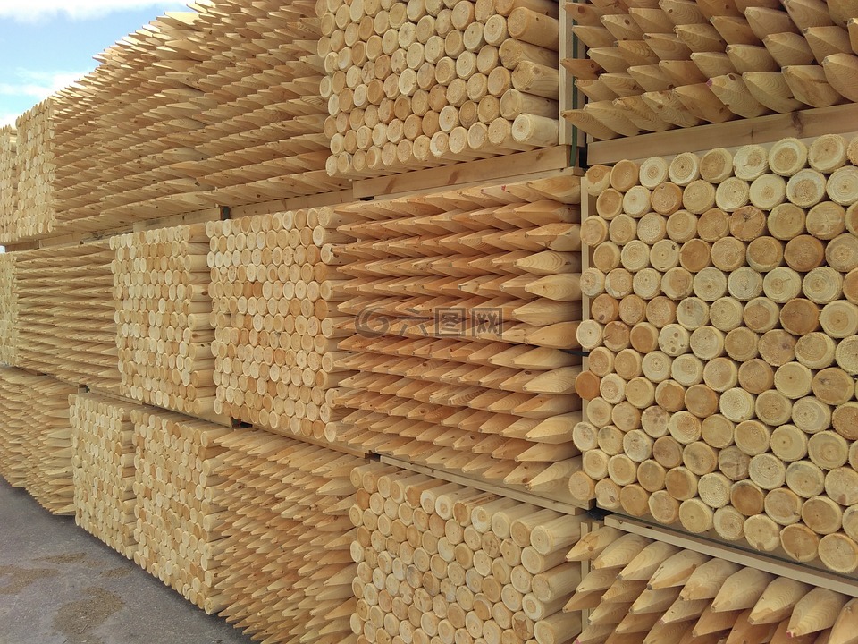 木材,支,篱笆