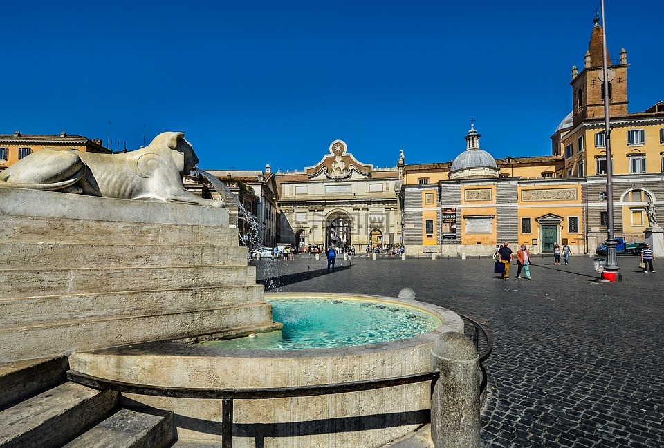 广场,罗马,雕塑