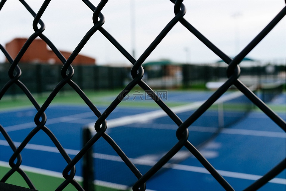 锈迹,篱笆,网球