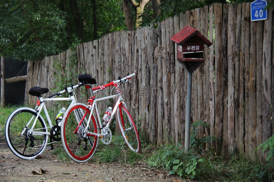 自行车,邮件框,木材
