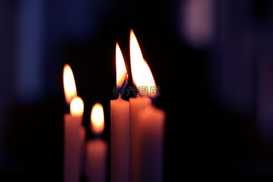 蜡烛,火焰,蜡