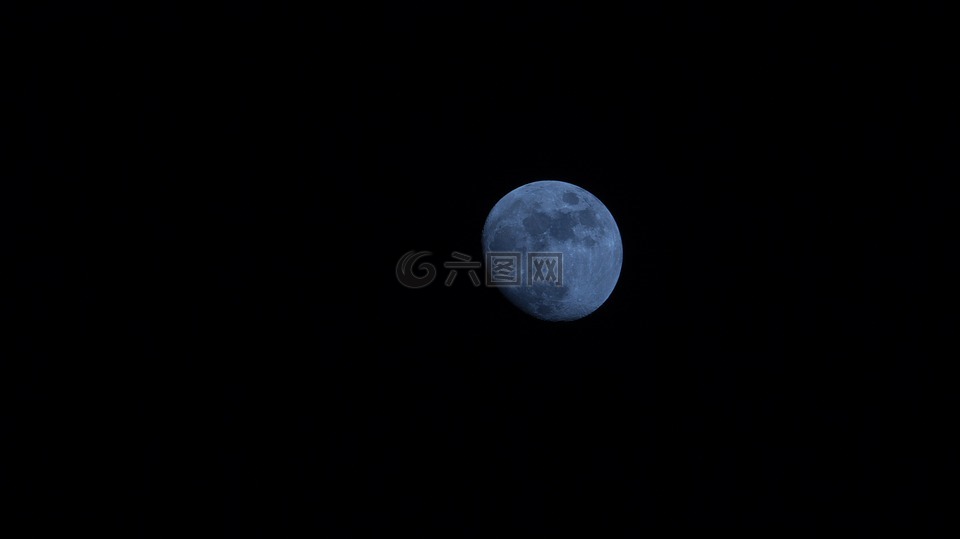 月亮,望月,蓝色