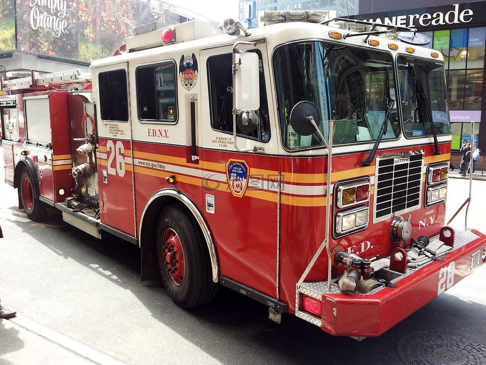 纽约消防卡车,纽约,火