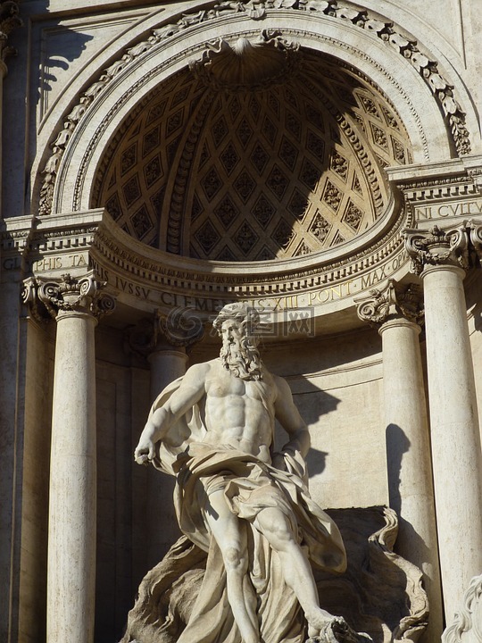 罗马,雕像,特雷维喷泉