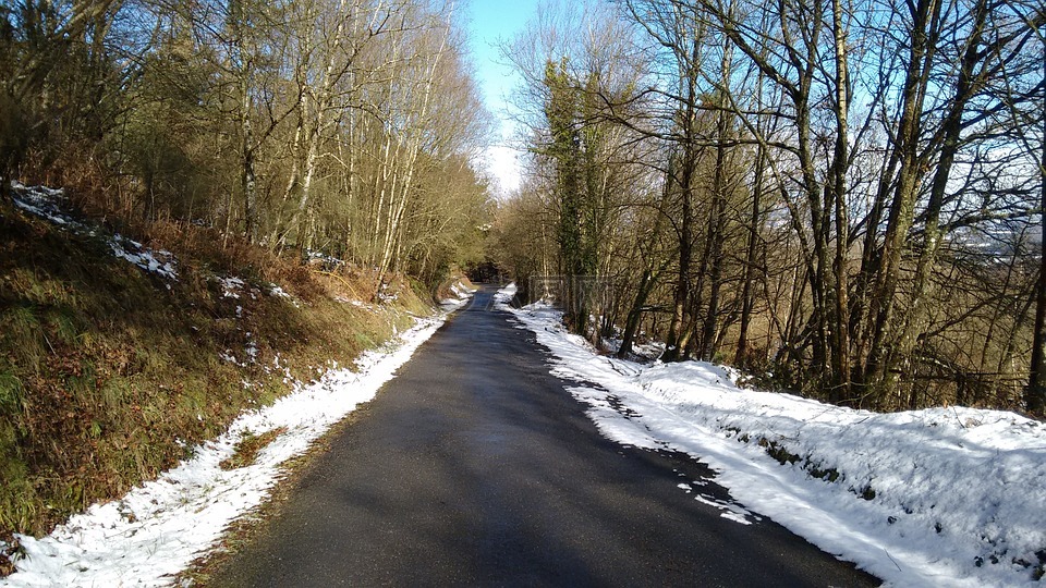 路,雪域景观,冬天