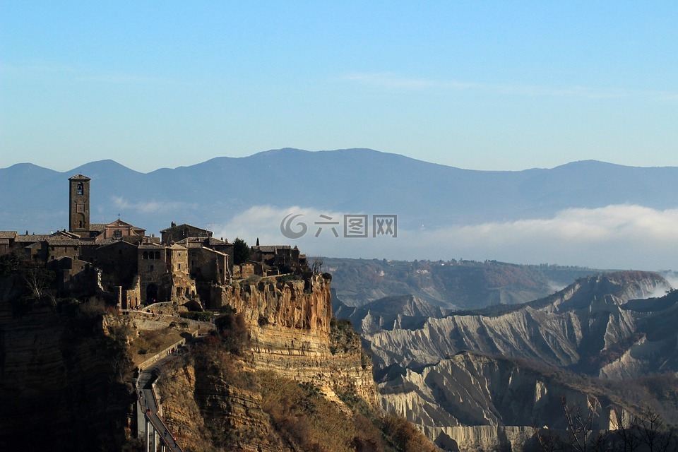 城堡,山市,山