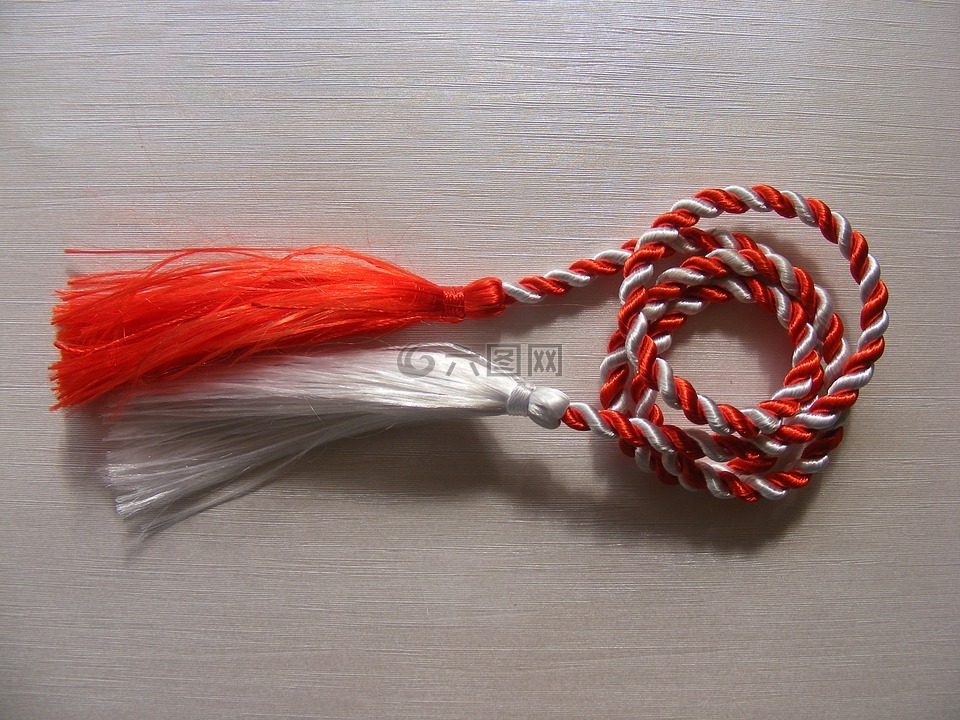 martisor,红色,绳