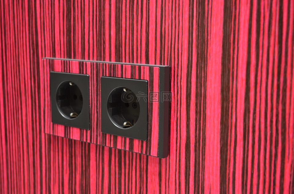 插座,条带化,木纹