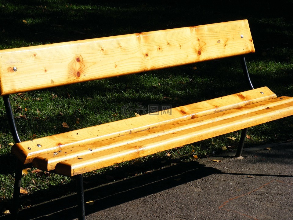 长凳,公园,秋