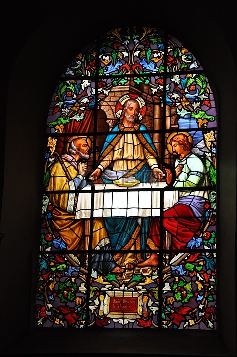 彩色玻璃窗,教堂,法国
