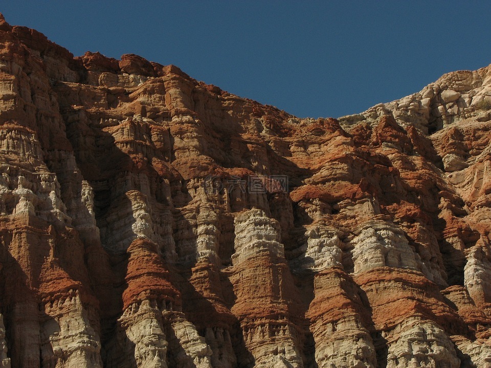 红岩峡谷,岩石形成,橙色