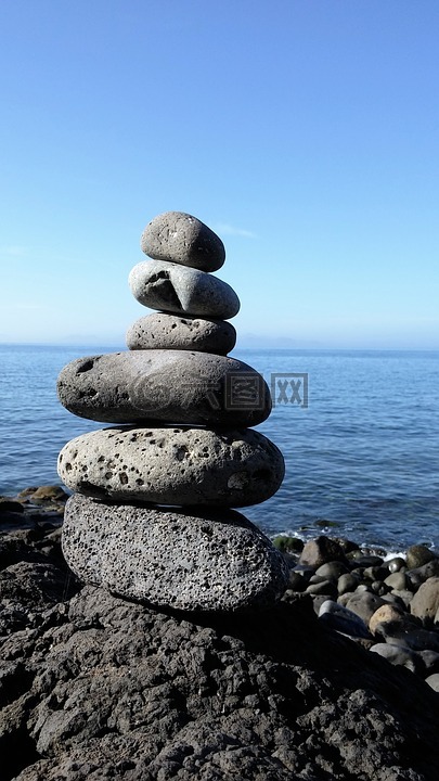 禅宗,堆放石头,平衡