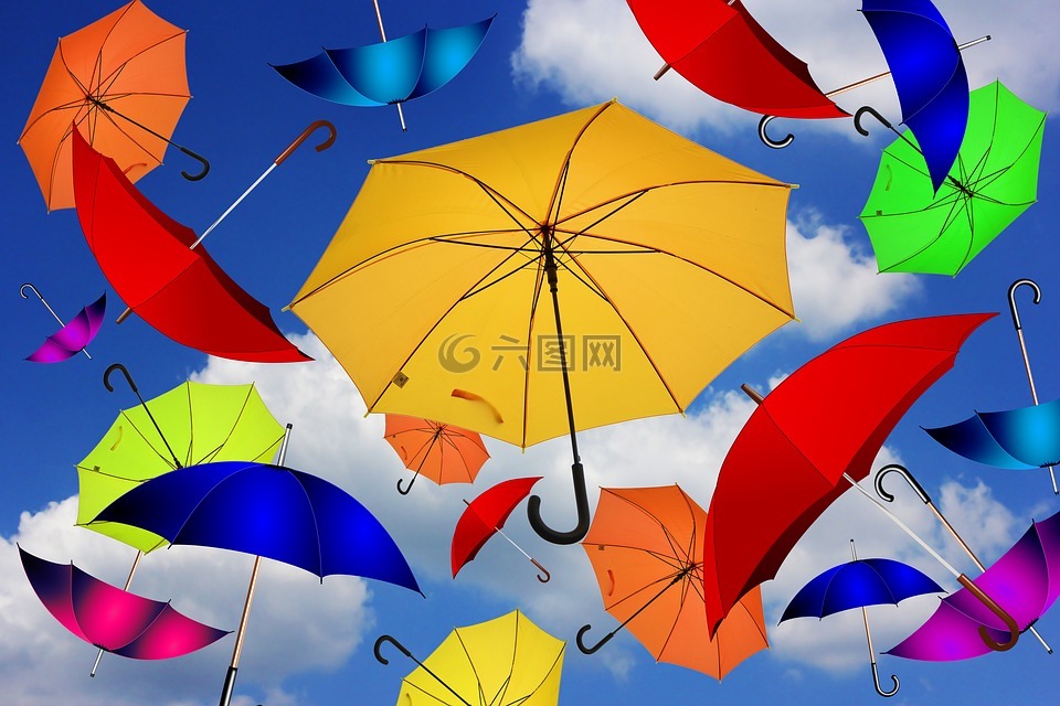 伞,颜色,气氛
