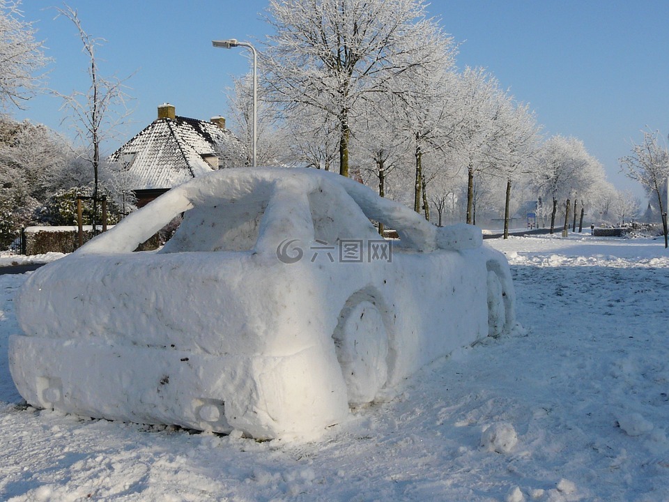 汽车,冬天,雪