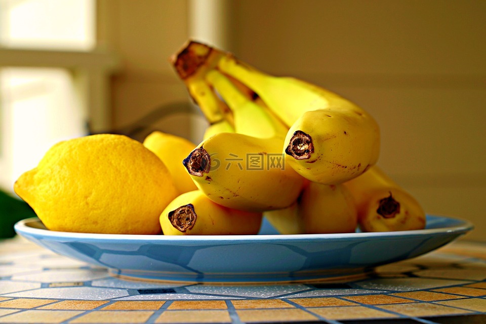香蕉,柠檬,健康