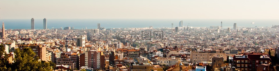 城市,panoramica,巴塞罗那