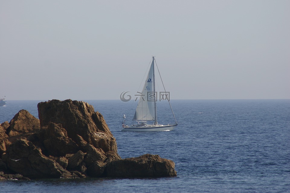 帆船,爱琴海,海