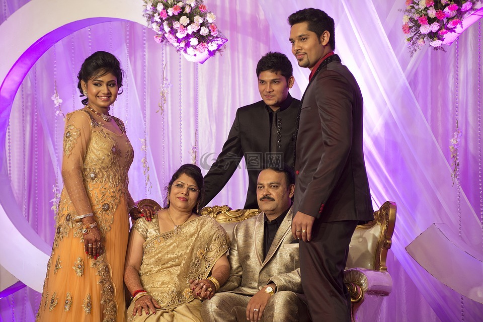 婚礼,印度,家庭