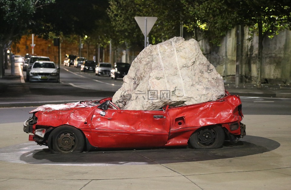 车,碎石,艺术