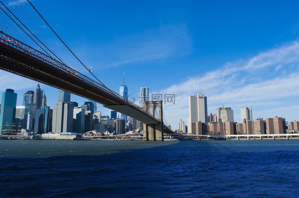布鲁克林大桥,曼哈顿,市中心