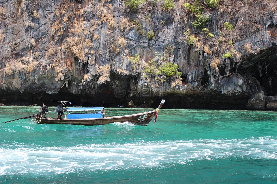 船,甲米,泰国