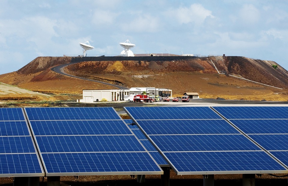 阿森松岛,太阳能电池板,天空